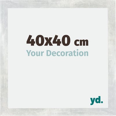 Your Decoration - Fotolijst 40x40 cm - MDF - Zilver Glanzend Vintage - Mura