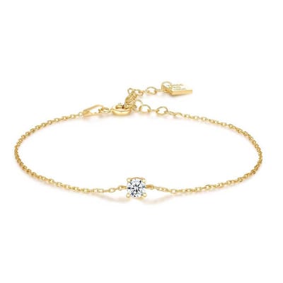 Twice As Nice Armband in verguld zilver, zirkonia 4 mm 16cm+3cm