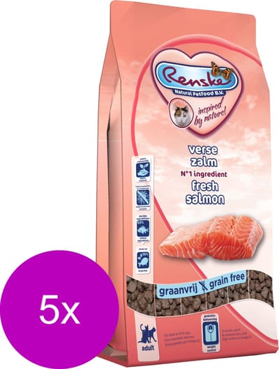 Renske Kat Adult Verse Zalm - Kattenvoer - 5 x 1.5 kg