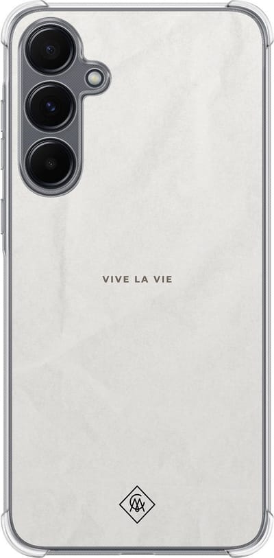 Casimoda® hoesje - Geschikt voor Samsung Galaxy A35 5G - Zonnebloemen / Bloemen - Shockproof case - Extra sterk - TPU/polycarbonaat - Multi, Transparant