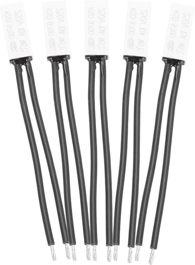 QUARKZMAN KSD9700 Thermoschakelaar, 5 stuks, 145 °C/293 °F, normaal gesloten, thermoschakelaar, warmtebescherming, N.C, 10 A, 250 V, temperatuurregelaar van kunststof