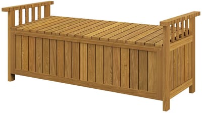 Delightness Tuinbank - Tuinmeubel - Met Opbergruimte - Buitenbank - Tuin - Buiten - 2 Personen - 128,5x52x53,5cm - Hout - Bruin