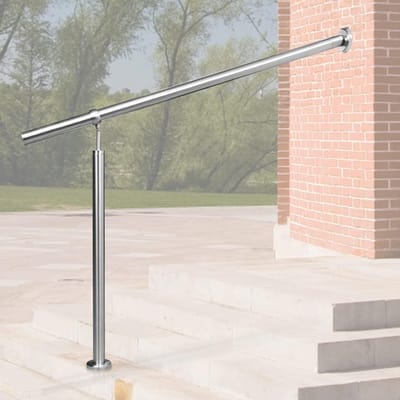 Roestvrijstalen trapleuning - Wandleuning Reling - Veilig Traplopen - Hoek Verstelbaar - 160 cm - Zilver