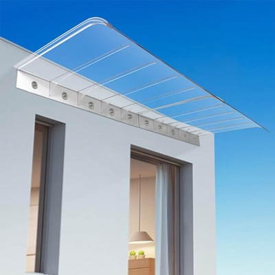 Weerbestendige Deurluifel - Transparante Luifel - Buitenbeschutting - Duurzaam Polycarbonaat - 40 x 280 cm - Transparant
