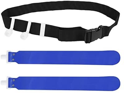 Dailygoods- Voetbalkit Duurzaam - Vlaggenvoetbalriem - PVC Tailleriem - Verstelbare Powergesp - 2 Vlaggen - Totale Lengte 120 cm - Vlaggenriem