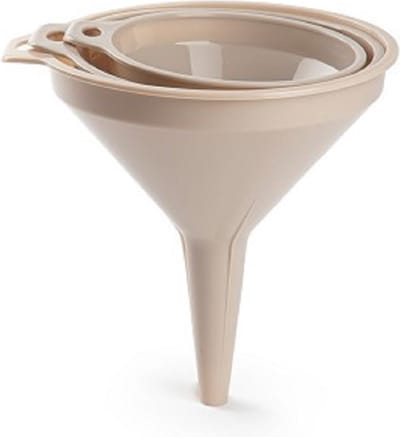 Plasticforte Trechters - 3-delige set - taupe - 12-14-16 cm - keukentrechter