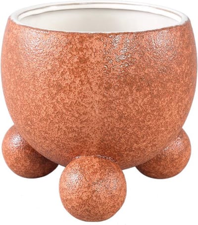 PTMD Bloempot Malinda - 20x20x18 cm - Keramiek - Oranje