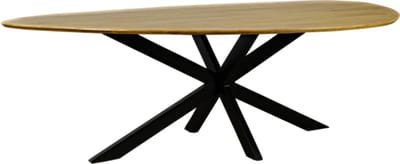 Eettafel Kiezel mangohout met facetrand 240x130 cm - organische vorm - naturel