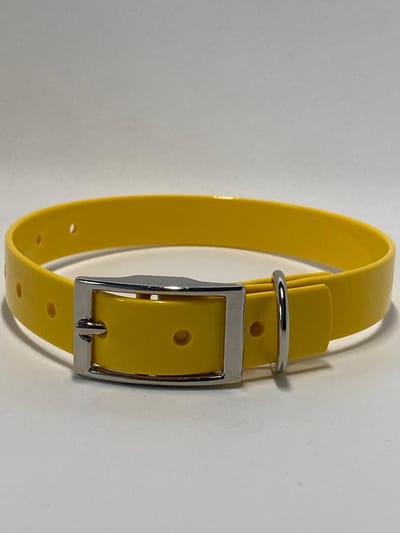 Halsband BioThane GOLD - GEEL - 450mmX19mm - dubbele gesp