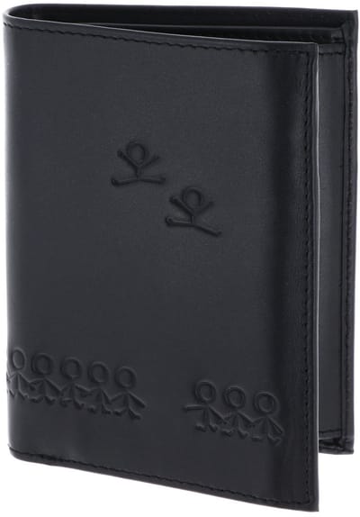 oxmox Leren portemonnee Leather Kombibörse Jumping Jack Embossed Black zwart