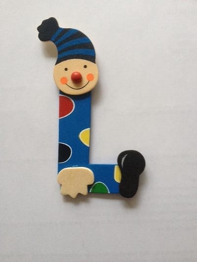 Houten naam letter clown, L