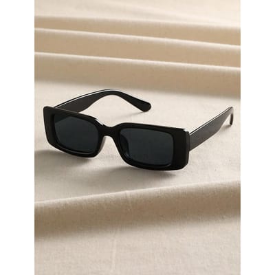 Protection UV Haute Qualité 1 Pièce Unisexe Plastique Rectangulaire Tendance Lunettes de Soleil Lunettes Pour Plage et Photographie Quotidienne
