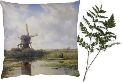 Sierkussens - Kussentjes Woonkamer - 40x40 cm - Molen - Willem Roelofs - Oude meesters - Kunst