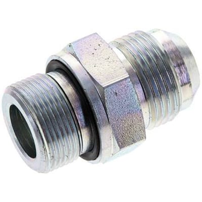 JIC  Dubbele Nippel M26 X 1.5 X UN 1-1/16''-12 Staal NBR 210bar