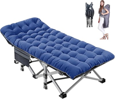 Campingbed met Matras - Klapbed Gastenbed - Buiten Reizen - Snelle Installatie - 190 x 71 cm - Marineblauw