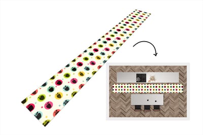 Keukenloper - Keukenmat - Appel - Stippen - Patroon - 400x50 cm - Keuken vloerkleed