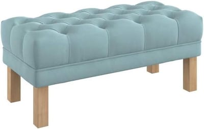 Ottomaanse Bank - Voetenbank Poef - Zitcomfort Verhogend - Diep Geknoopt - 100 cm Breed - Lichtblauw