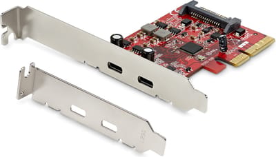 StarTech.com PCIe USB 3.1 Card - 2x USB C 3.1 Gen 2 10Gbps - PCIe Gen 3 x4 - ASM3142 Chipset - USB Type C PCI Express Card - USB AV / multimedia paneel
