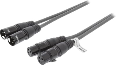 Sweex SWOP15030E50 Xlr Stereokabel 2x Xlr 3-pins Male - 2x Xlr 3-pins Female 5.0 M Donkergrijs