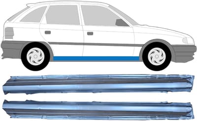 Volledige dorpel voor Opel Astra F 1991-2002 / Links + Rechts / Set