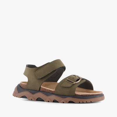 Braqeez leren jongens sandalen groen - Maat 30
