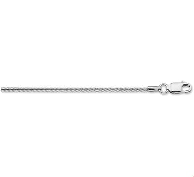 Zilver Gerhodineerde Collier slang rond 1 1316492 45 cm