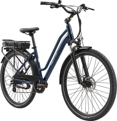 Maxtron Urban7 Elektrische stadsfietsen– 28×2.0 Inch Banden – 36V 12.8Ah Accu – Actieradius tot 70 km - Mechanische Schijfremmen – Stadsfiets – Max. Belastbaar 120 kg – Elektrische Fiets-Blauw