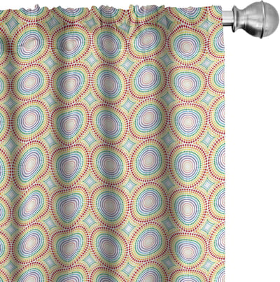 ABAKUHAUS Abstracte Gordijnen – 2x75x225 cm – Multicolor, Microvezel, Halfverduisterend