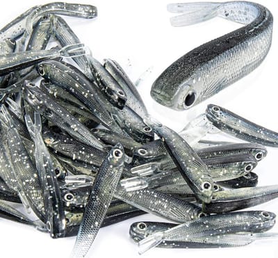 Zacht Vis Aas - Kunstaas Set - Vissen Baars Forel - Levensechte Staart - 50 Stuks - Zilver