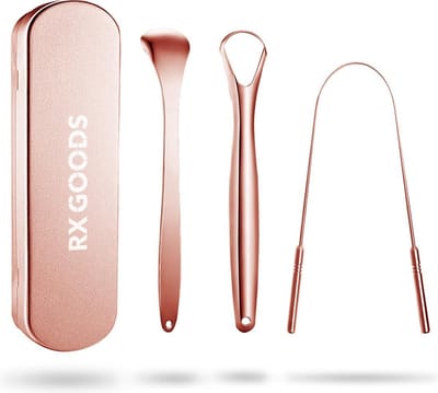 RX Goods Rosé Gouden Tongschraper voor Mondverzorging – 4 Stuks