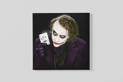 Vierkant Canvas Schilderij - Joker Kaart - 100x100 cm