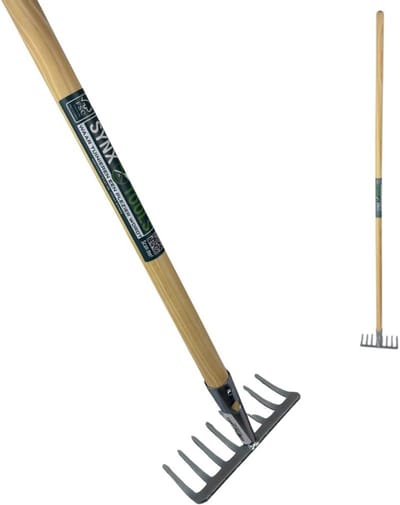 Tuinhark 8 Tanden - Bladhark Aardewerker - Bodem Bewerken - Verzinkte Afwerking - 160 cm steel - Zilver