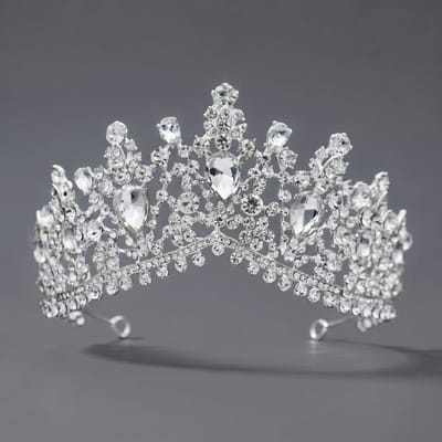 Kroon voor dames-Prinsessenkroon-Diadeem-Kroon-Strass-Elegant en Duurzaam - Geschikt voor Verschillende Gelegenheden-Haarsieraad-Stijl 95