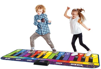 Pianomat voor kinderen - Reusachtige muzikale vloer-speelmat - 24 toetsen, 8 instrumenten, inclusief liedjesboek - Feest- en danscadeau voor jongens, meisjes, peuters en gezinnen
