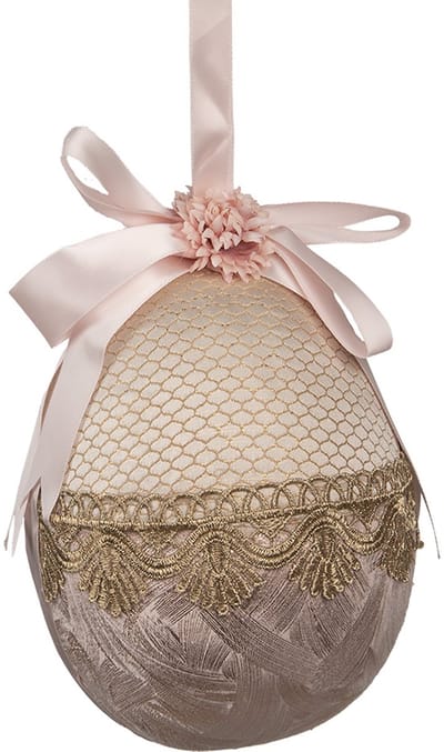 Clayre & Eef Paashanger Ei Ø 14x18 cm Beige Textiel