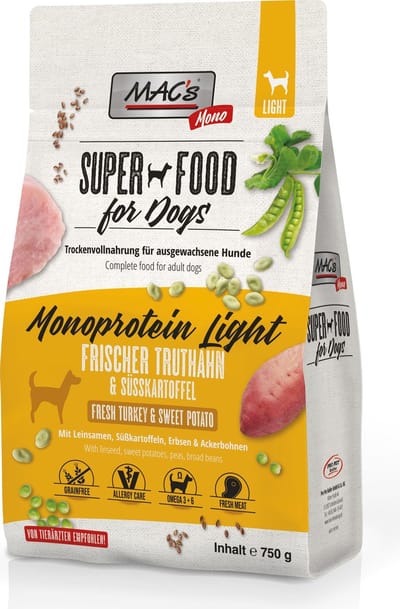 MAC's Superfood Hondenvoer Droogvoer - Mono Senior/Light - 750g - Hondenbrokken