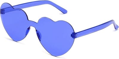 Bril hartjesvorm - Zonnebril - Heart shaped sunglasses - Carnaval - Verkleedkleding - Party glasses - Feestbril - Grappige/gekke bril - Donkerblauw - Jonyx