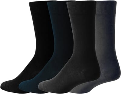 green-goose® Luxe Bamboe Sokken Heren - 4 Paar - Donker Mix - 44-46 - 85% Bamboe - Superzacht en Duurzaam