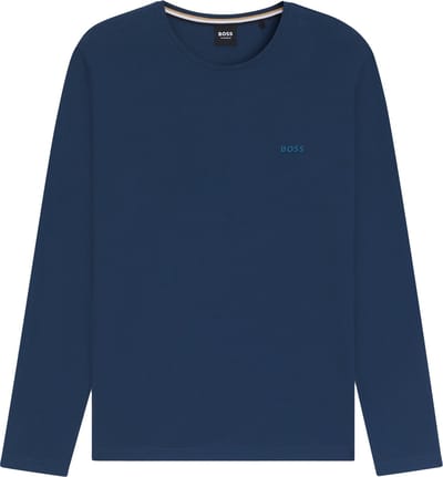 BOSS Mix&Match Longsleeve T-shirt - heren lounge shirt - blauw