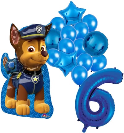 Paw Patrol Chase ballonnen pakket - 58x78cm - Folie Ballon - 6 jaar - Themafeest - Verjaardag - Ballonnen - Versiering - Helium ballon