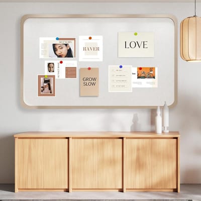 Dailygoods- Prikbord groot 60 x 40 cm - Zelfklevend vilt - 2 stuks - Met 25 punaises - Opvouwbaar bulletin board - Duurzaam en stijlvol design