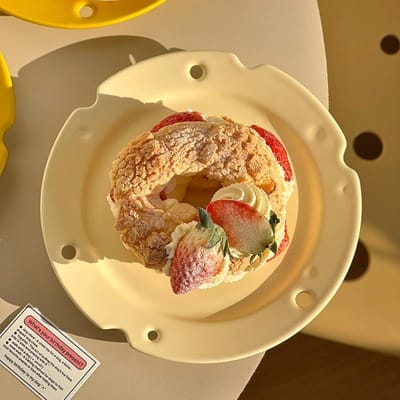 Koreaanse Ins Keramische Dinerborden Kawaii Café Holle Kaas Dessertbord Schattige Ontbijt Brood Gerechten Feest Onderborden Cadeau about 8 inches