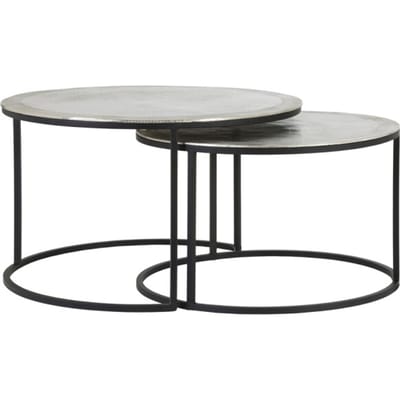 Light & Living Salontafel Talca - Nikkel - Ø75cm +Ø67,5cm - Modern