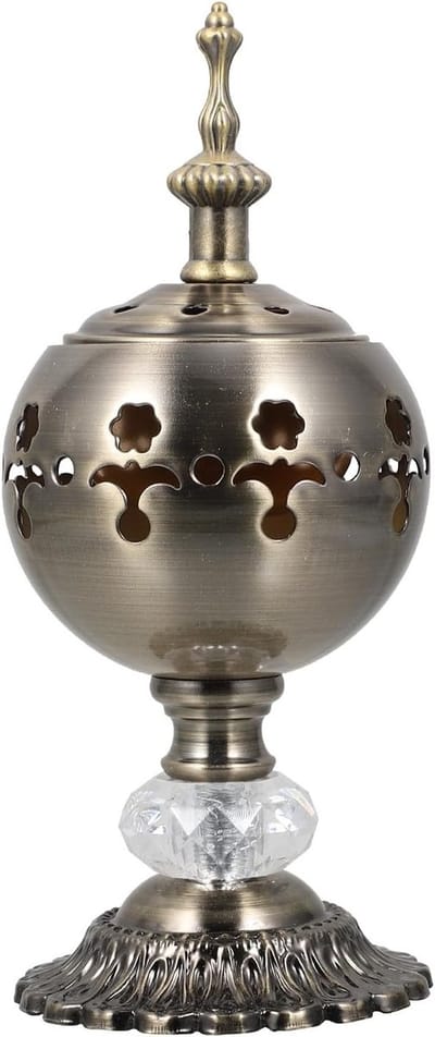 Mosquito Spiral Houder - Arabische Metalen Wierookbrander voor Bakhoor en Houtskool - Decoratieve Wierookhouder voor Thuis en Kantoor in Brons