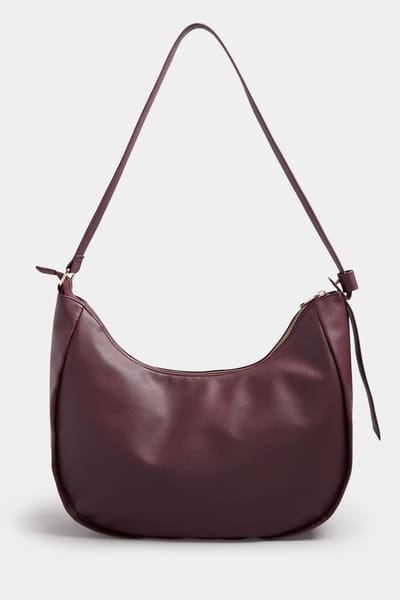 Yours Bordeauxrode Schoudertas Van Imitatieleer Met Sloucheffectsize One Size