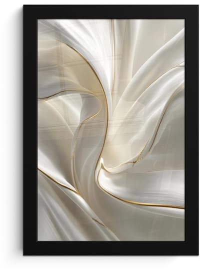 Poster in lijst - Fotolijst 20x30 cm - Posters - Stof - Plooien - Goud - Posterlijst zwart - Decoratie - Wanddecoratie woonkamer - Muurdecoratie slaapkamer