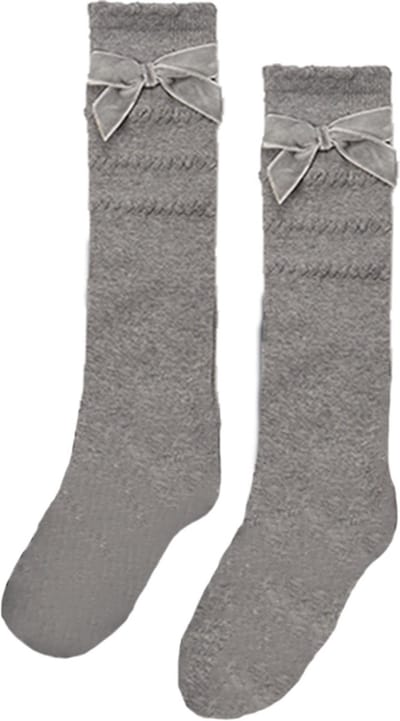 iN ControL 2pack kniekousen met VELVET strik - Grijs 17/19