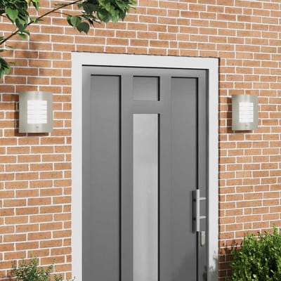 vidaXL Buiten Wandlamp 2 st zilver 23,5 x 9 x 26 cm