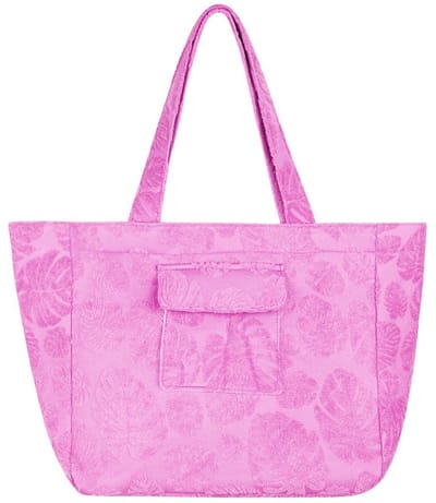 Grote Strandtas Dames Fel Roze Bladeren - Shopper Tote Bag - Ruime Schoudertas Zomertas