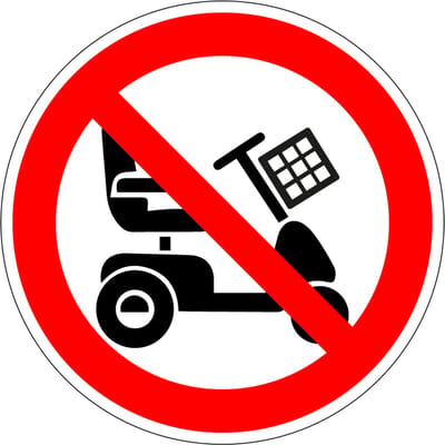 Verbodsbord scootmobielen - kunststof 100 mm